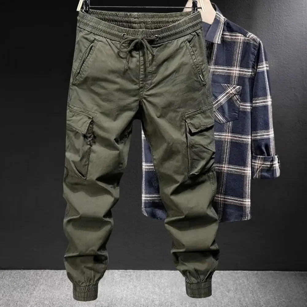Pantalones deportivos para hombre, tallas M-5XL, estilo cargo, con cordón.