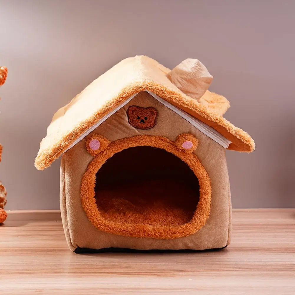 Casa para mascotas Cama para gatos Cueva para perros Caseta Saco de dormir cálido Tienda acogedora Cojín suave para cachorros Esterilla Suministros de invierno para interiores
