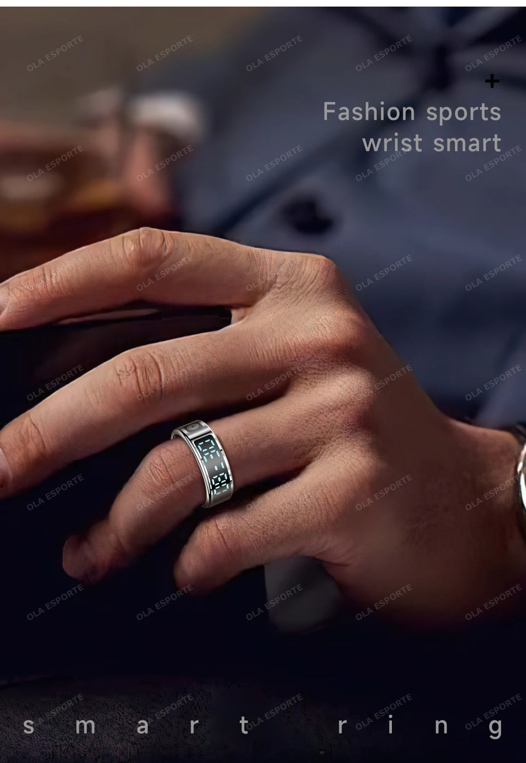 Anillo inteligente con pantalla táctil, gestor de salud, control por gestos y vídeo, resistente al agua hasta 5 ATM. Para hombres y mujeres. Nuevo anillo inteligente 2025.