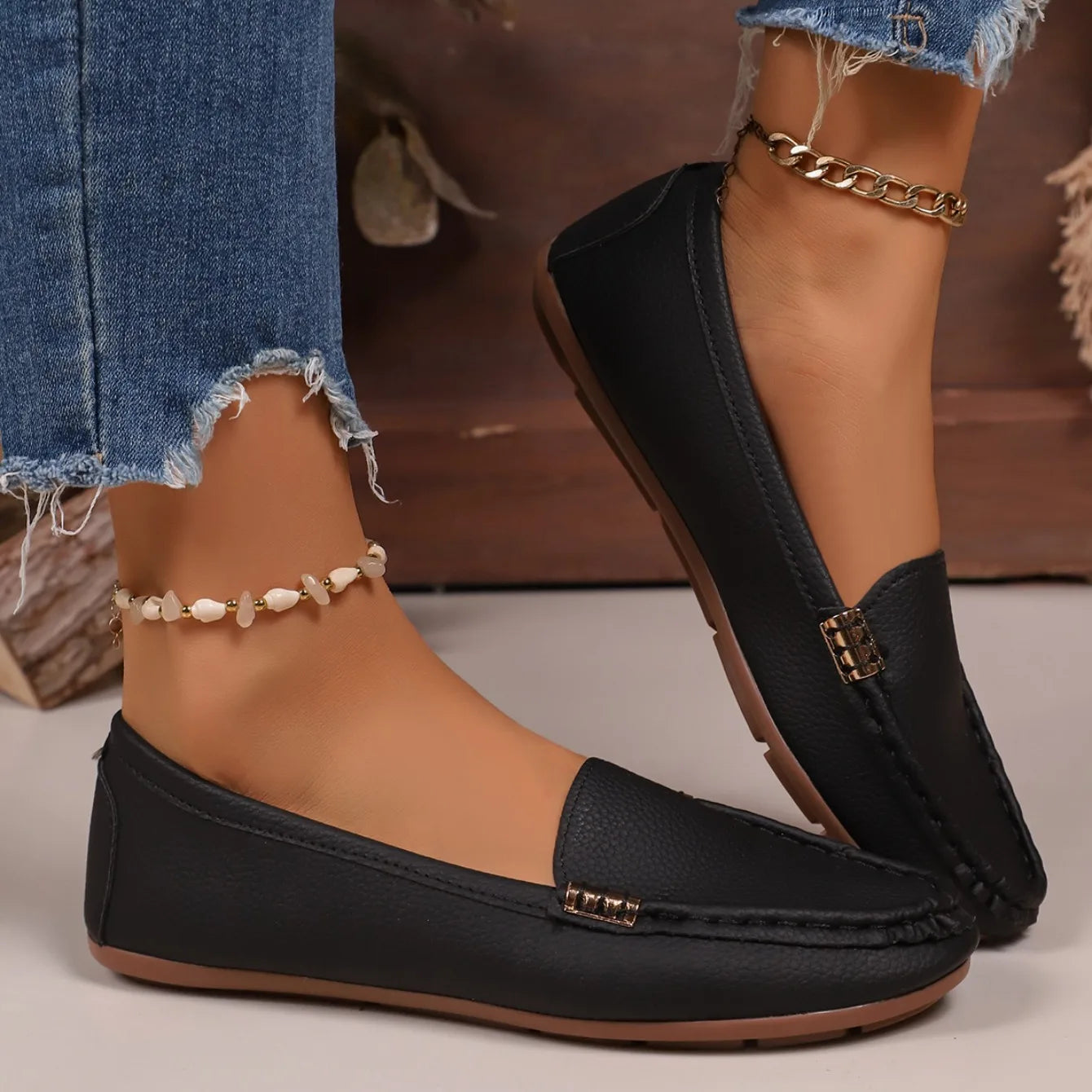 Zapatos de mujer tipo mocasín 2025, nuevos y ligeros, para mujer, zapatillas deportivas casuales y cómodas, zapatos planos tipo bailarina sin cordones para mujer.