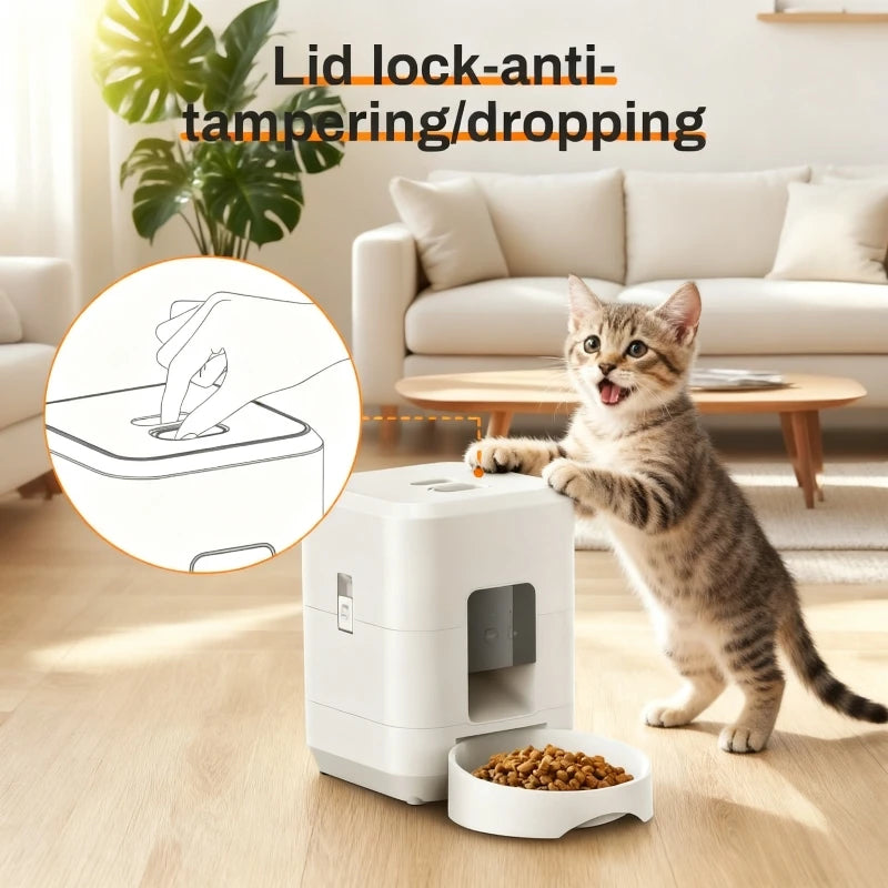 Comedero automático para mascotas de 2 litros, dispensador inteligente de comida para gatos y perros con Wi-Fi, controlable por aplicación, alimentación lenta y cuantitativa para mascotas. Accesorios para gatos.
