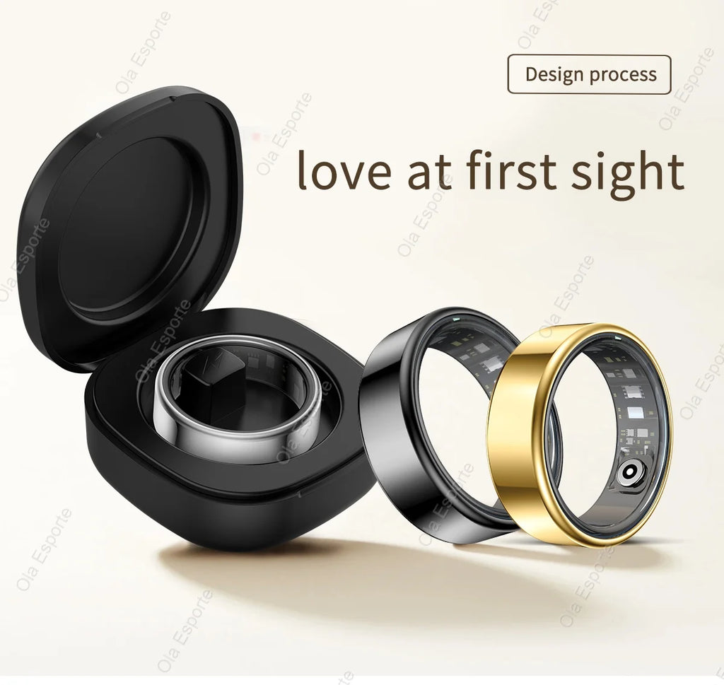 Anillo inteligente R10 con base de carga para hombres y mujeres. Monitorización de la salud, el sueño y la frecuencia cardíaca. Resistencia al agua IP68 y 5ATM. Modo multideporte