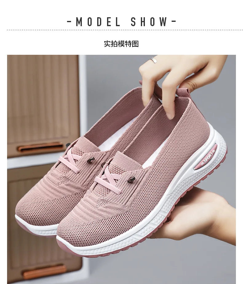 Zapatillas deportivas casuales para mujer 2025, transpirables, de malla, con suela gruesa. Precio asequible. Envío gratuito