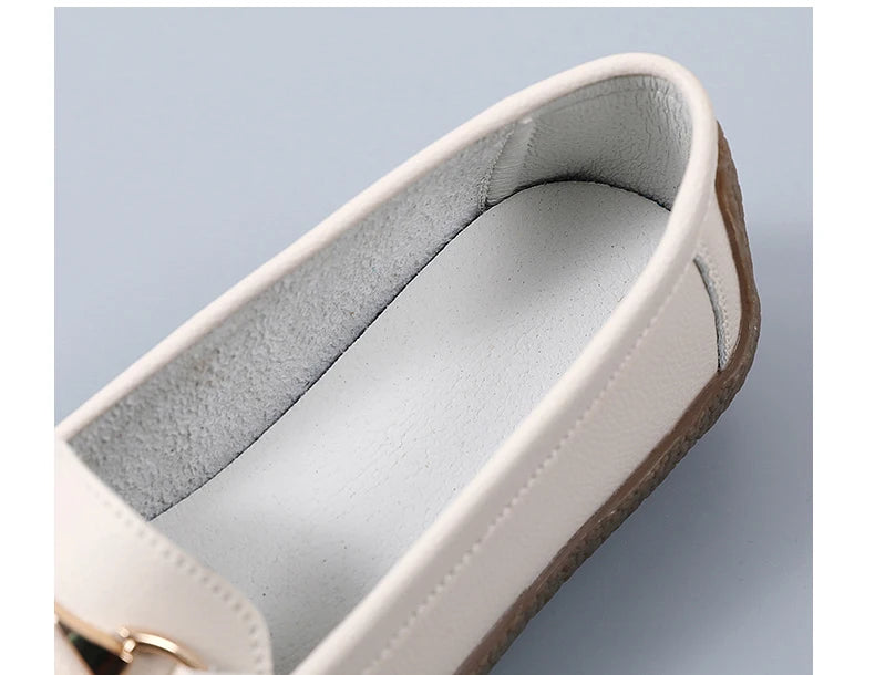 Zapatos planos de mujer 2024, mocasines de cuero, zapatillas deportivas, zapatos casuales, mocasines sin cordones, zapatos náuticos para mujer, talla grande 44.