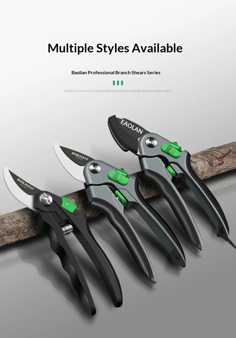 Juego de herramientas de poda para jardín: tijeras de podar, podadoras, tijeras de poda para arbustos, tijeras de poda para ramas, tijeras de poda para huertos y horticultura.