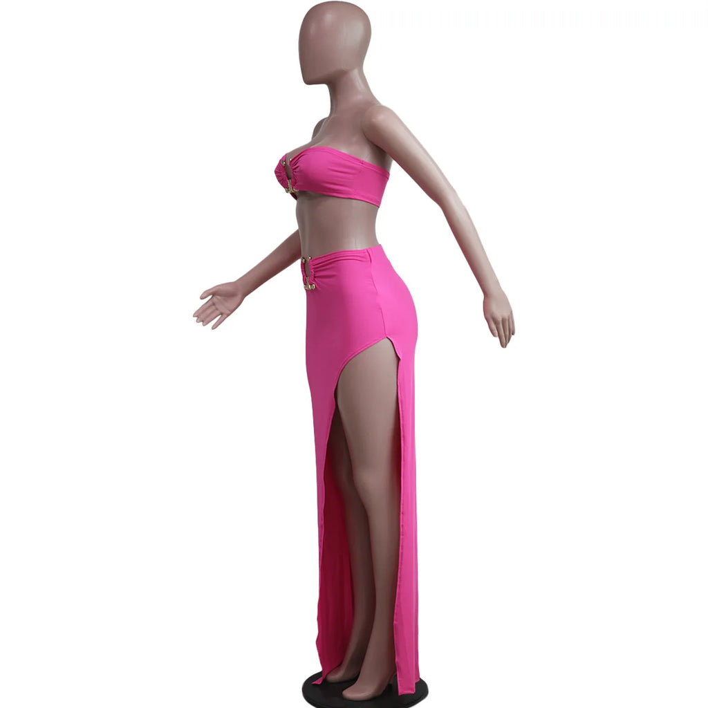 Traje de falda asimétrico y sexy para mujer, estilo casual europeo y americano, ideal para la playa.