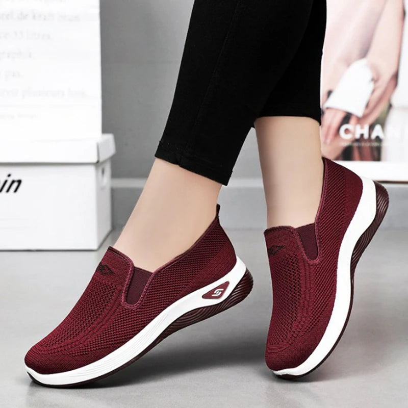 Zapatillas deportivas casuales para mujer, transpirables y ligeras, antideslizantes, para correr y caminar al aire libre, vulcanizadas.