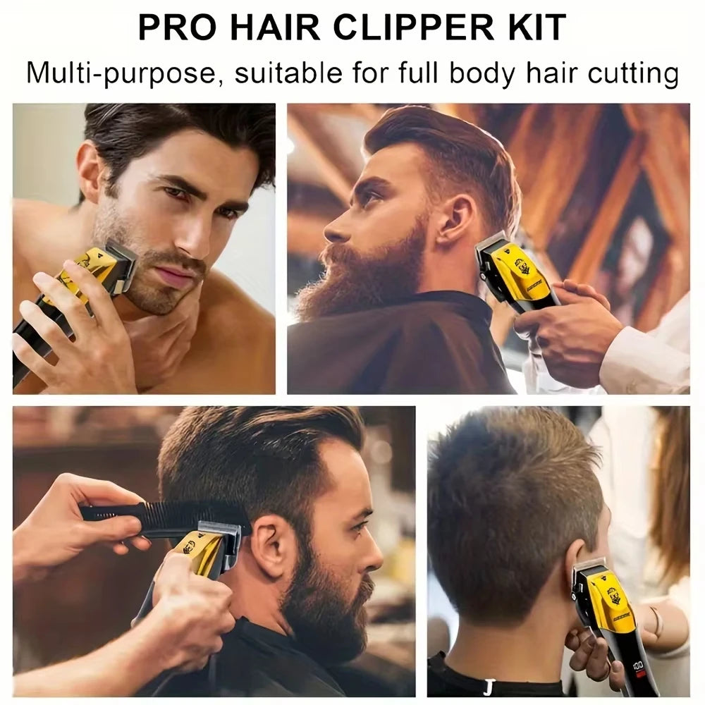 Cortapelos eléctrico vintage T9 para hombre, recortador de barba/máquina de cortar el pelo recargable con kit recortador de vello nasal, regalo para novio.