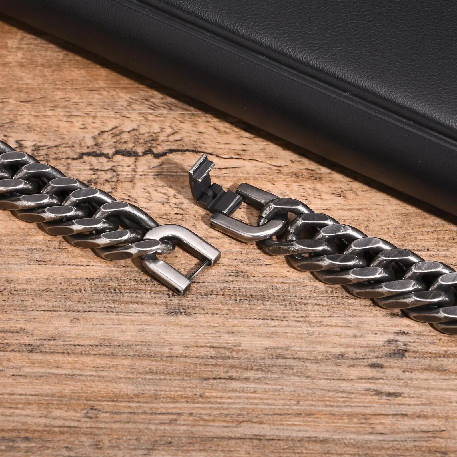 Pulsera de cadena cubana gruesa para hombre, acero inoxidable, oro, plata, negro, estilo retro, eslabones Miami, regalo, 8/10/12/15 mm de ancho