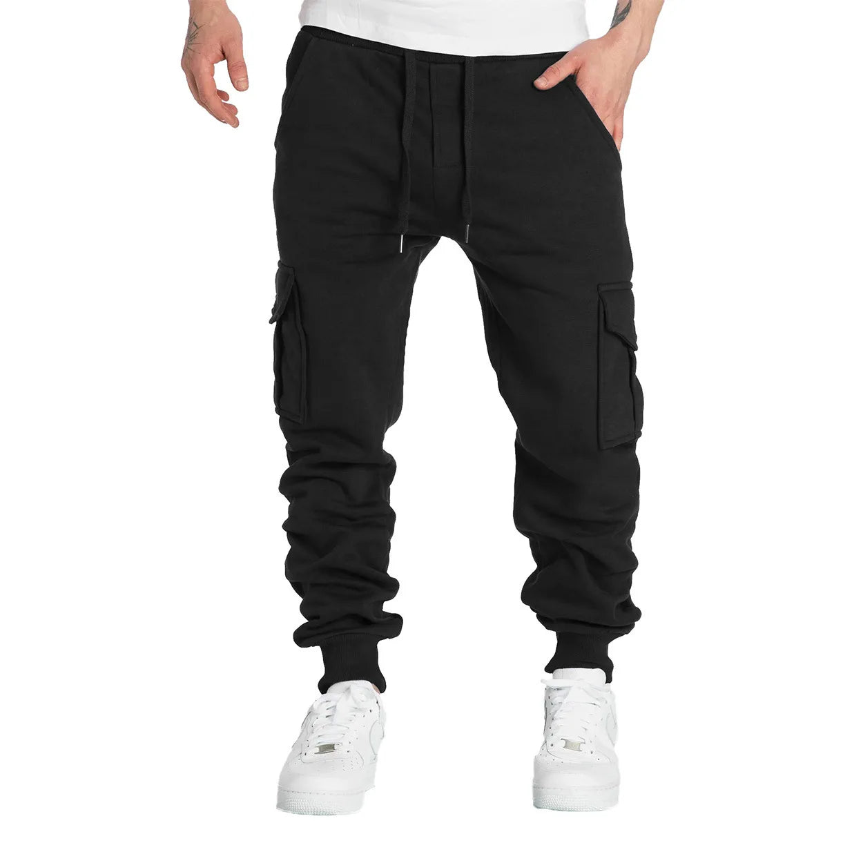 Pantalones deportivos cargo casuales para hombre, primavera/otoño, tallas S-2XL, con cordón ajustable en la cintura, estilo jogger, para senderismo, tácticos, con bolsillos.