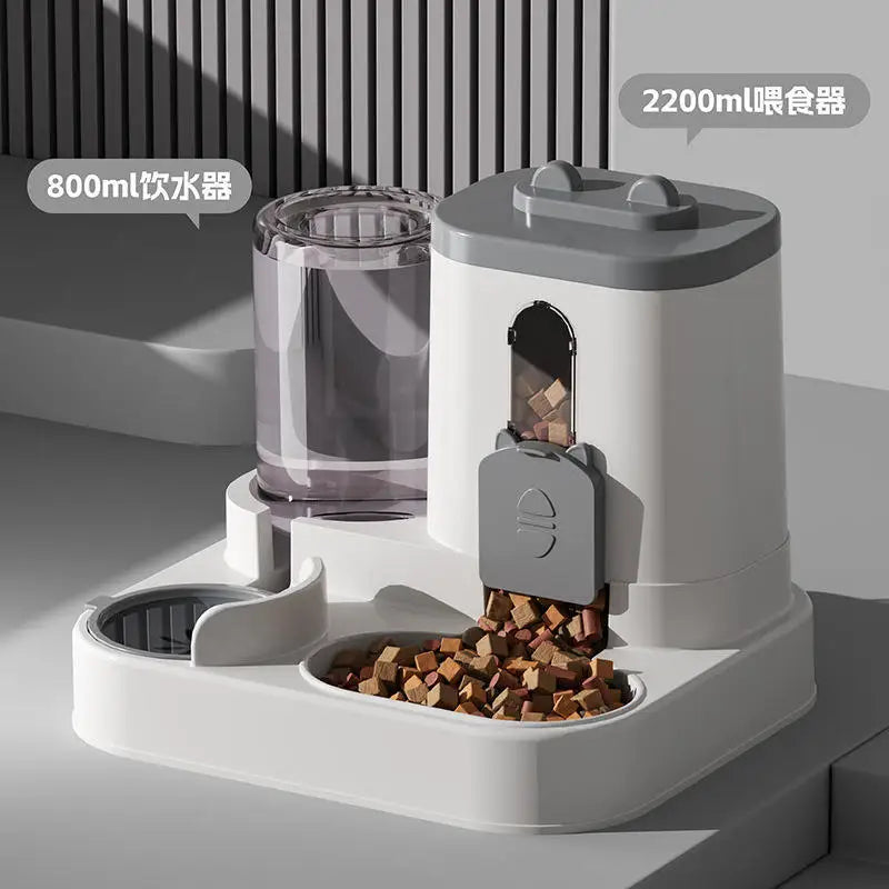 Comedero y bebedero automático para perros y gatos: diseño por gravedad, a prueba de fugas y derrames, antideslizante, fácil de limpiar, con comedero incorporado