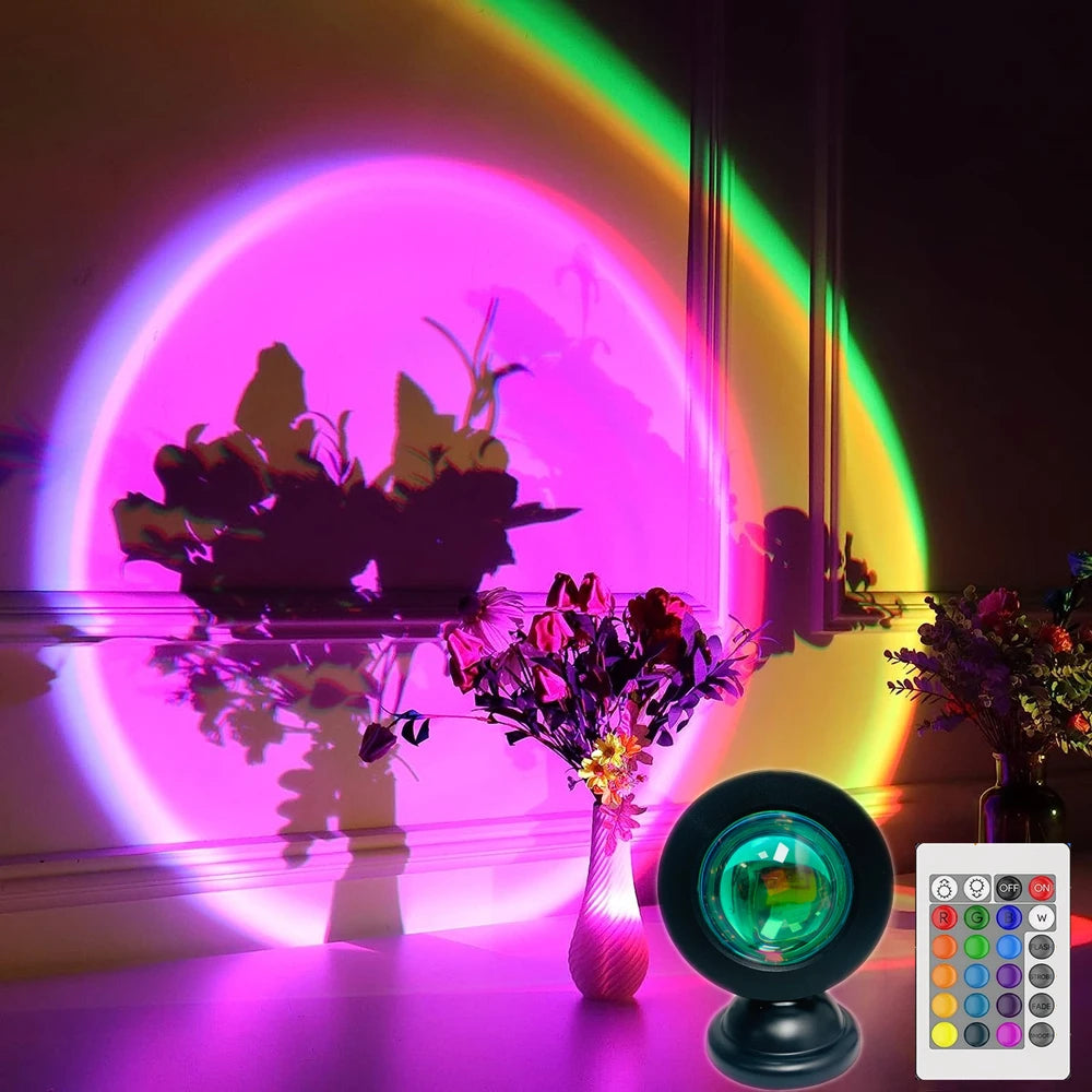 Lámpara de proyección LED con efecto atardecer y control remoto