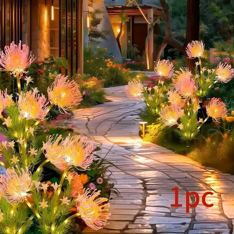 Lámpara solar de jardín con flores y tallo iluminados, panel solar mejorado, decoración para exteriores y regalo para mamá.
