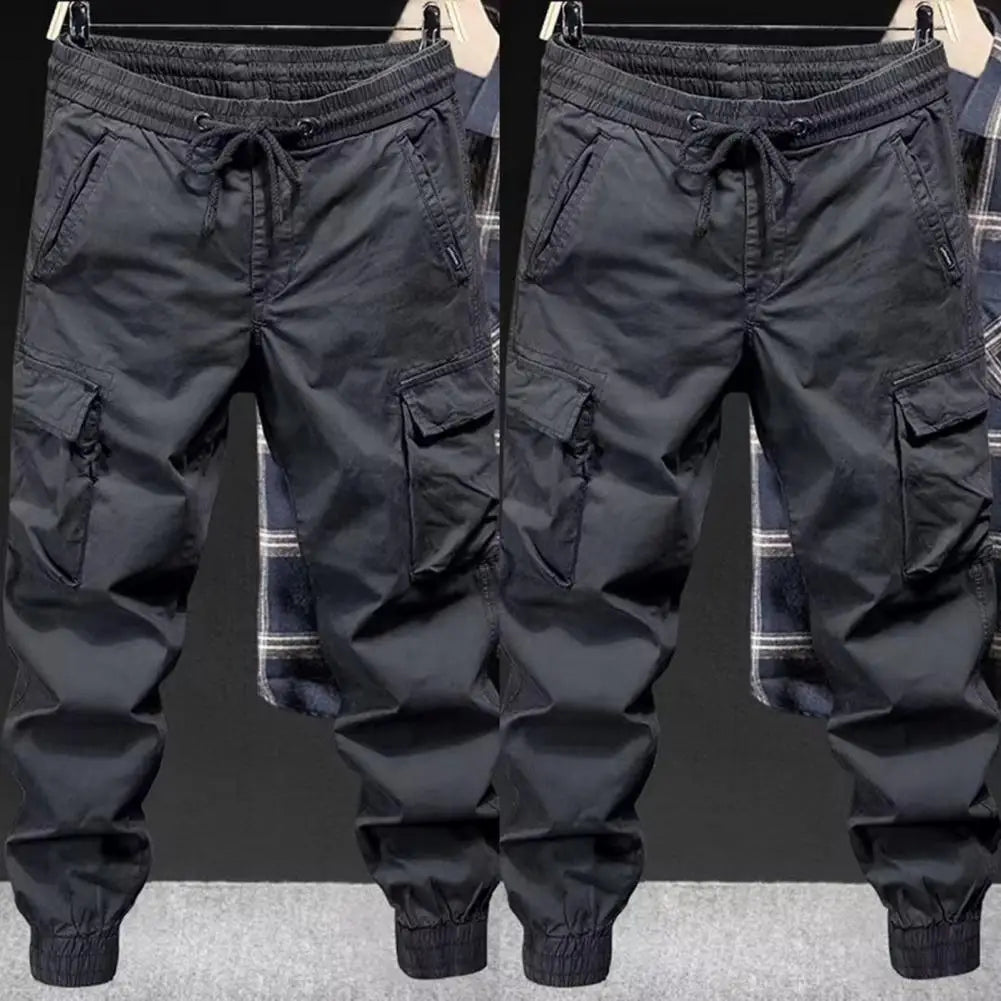 Pantalones deportivos para hombre, tallas M-5XL, estilo cargo, con cordón.