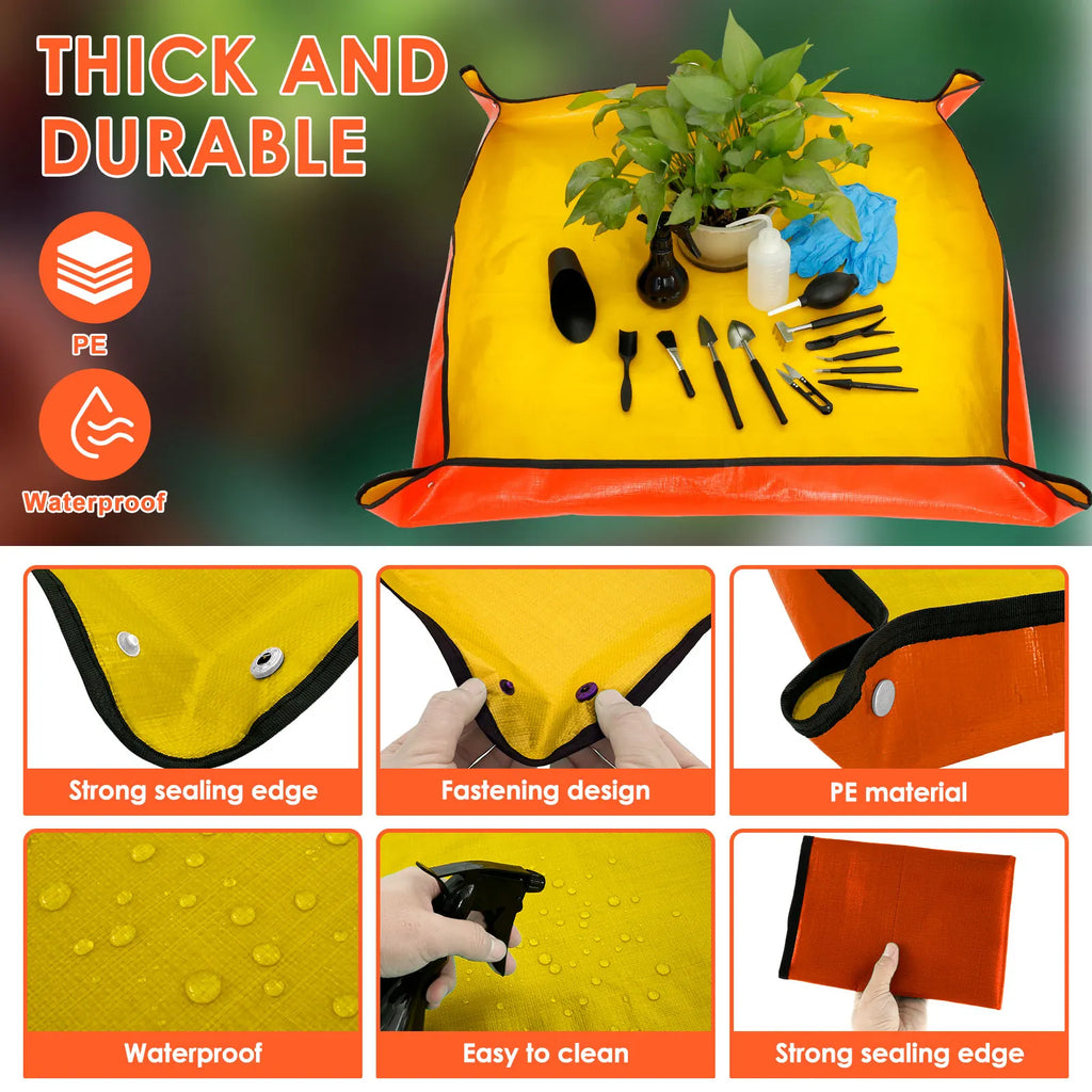 Kit de herramientas para mini macetas de 13/16 piezas para plantas suculentas de jardín con tapete para trasplante de bonsáis de interior y plántulas en miniatura