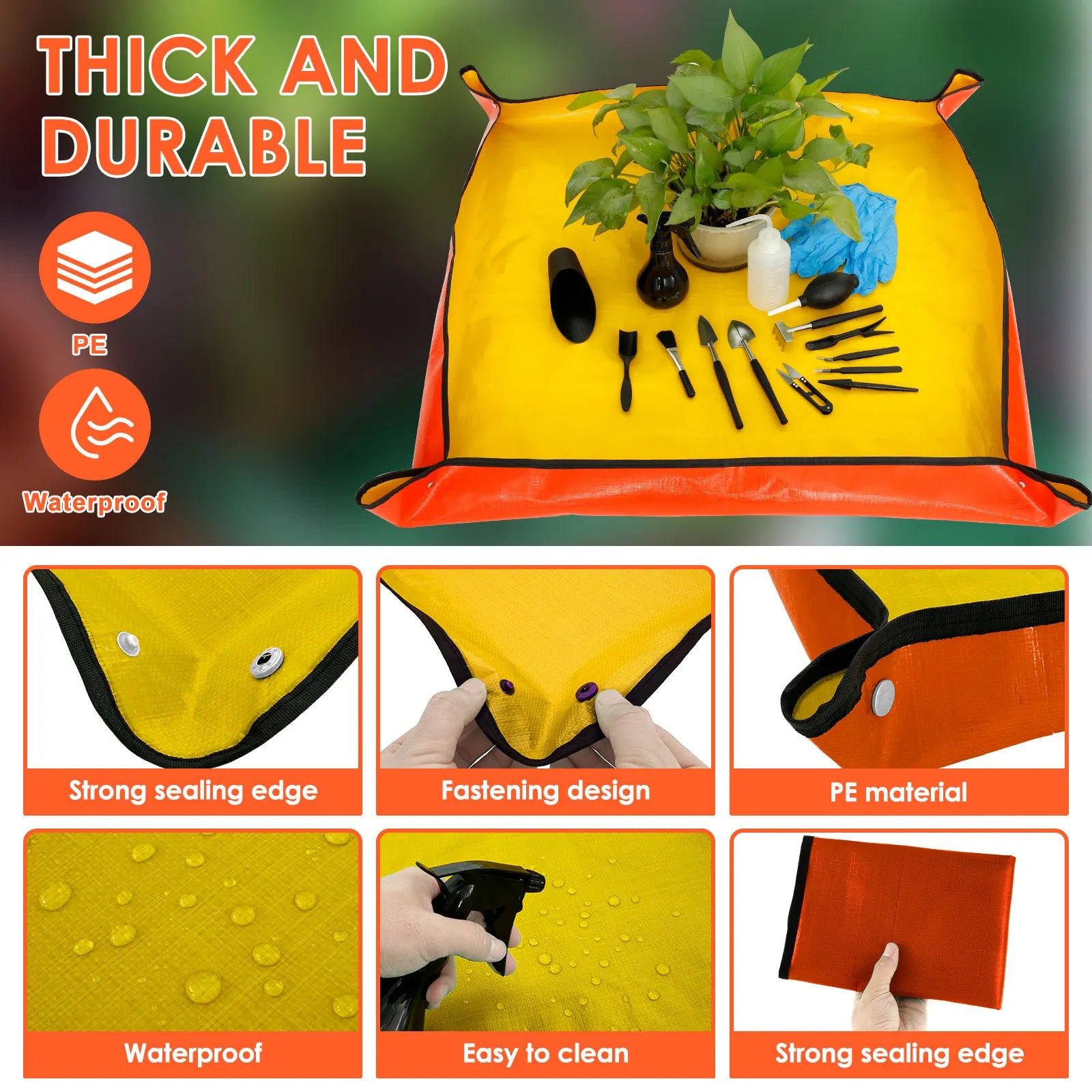 Kit de herramientas para mini macetas de 13/16 piezas para plantas suculentas de jardín con tapete para trasplante de bonsáis de interior y plántulas en miniatura