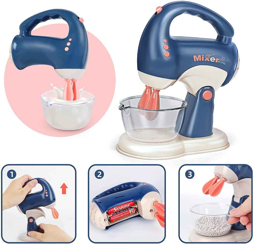 Mini electrodomésticos de juguete para la cocina, juego de imitación con cafetera, licuadora y tostadora para niños y niñas. Regalo ideal.