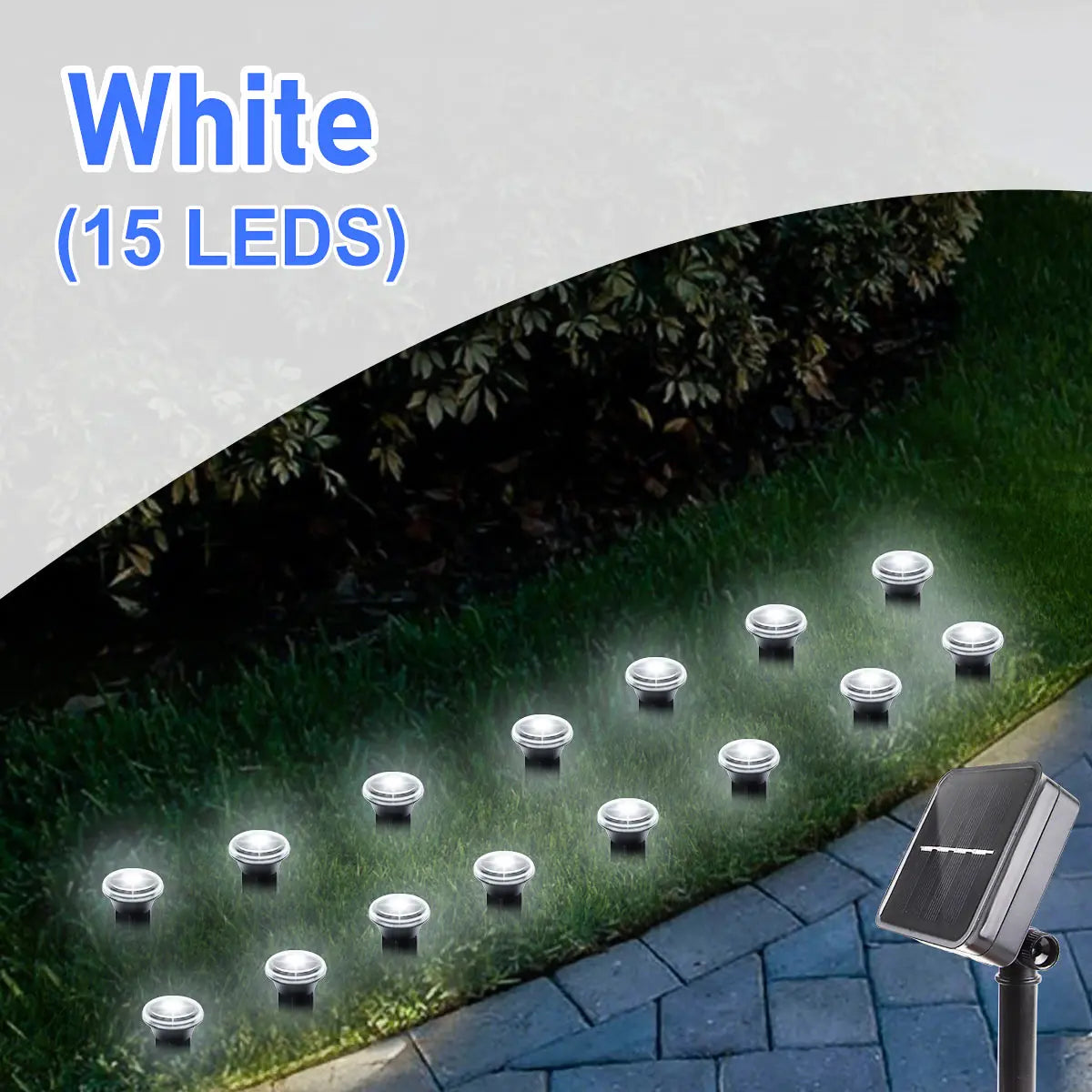 Lámpara solar LED para jardín y caminos, 15/30 LED, 8 modos, resistente al agua, para exteriores, ideal para camping, bodas, Navidad y otras festividades.