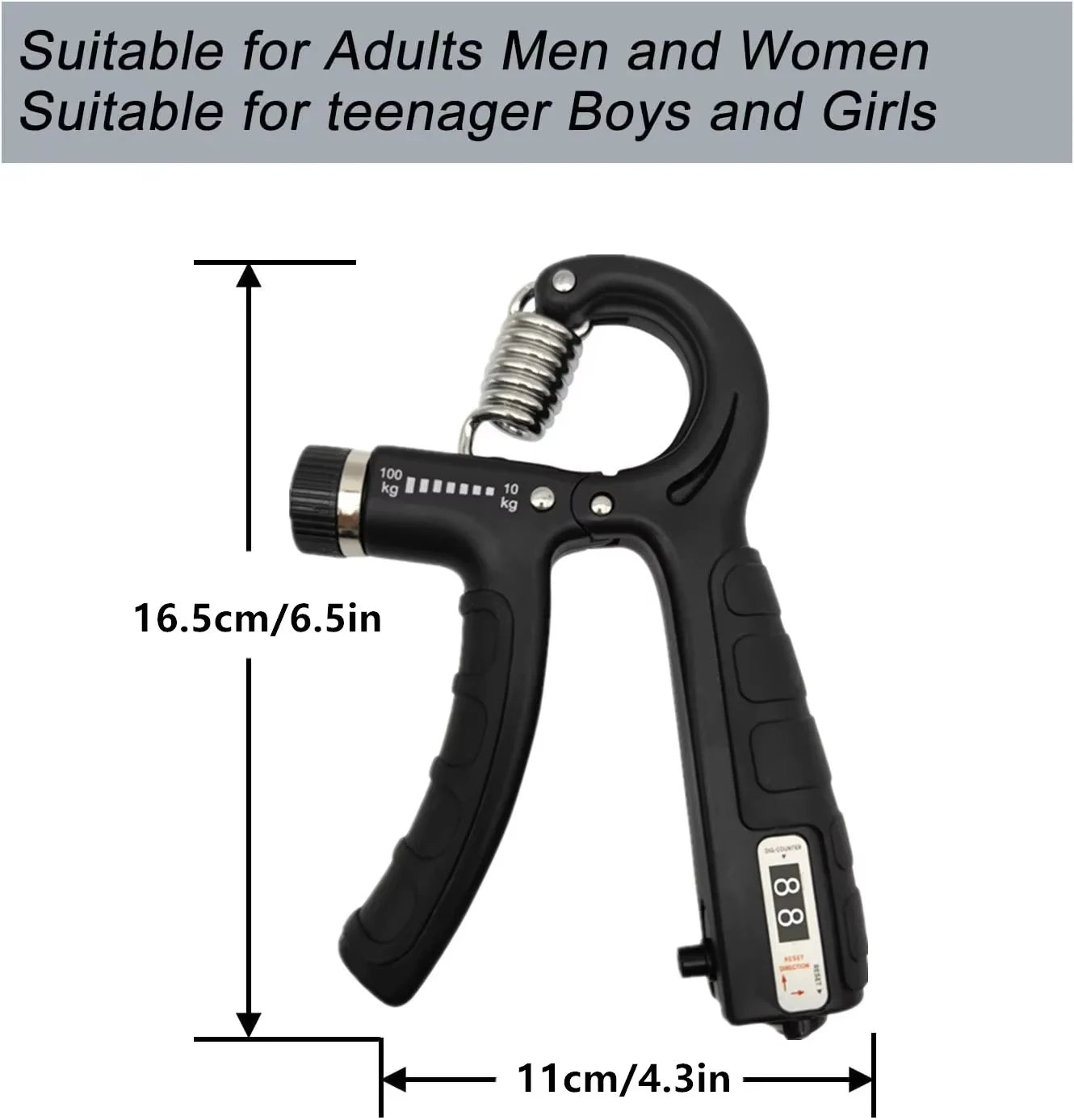Fortalecedor de agarre manual ajustable de 10 a 100 kg, entrenador de agarre manual con contrapeso, ejercitador de muñeca, antebrazo y mano para el desarrollo muscular.