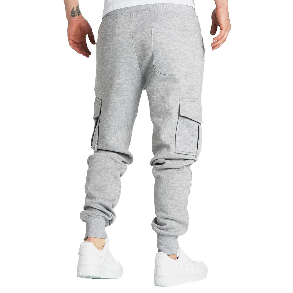 Pantalones deportivos cargo casuales para hombre, primavera/otoño, tallas S-2XL, con cordón ajustable en la cintura, estilo jogger, para senderismo, tácticos, con bolsillos.