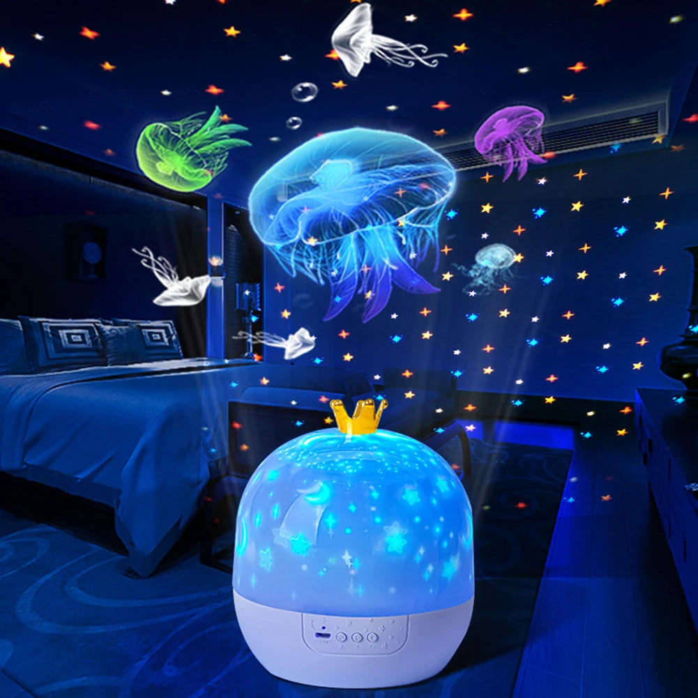 Proyector creativo de fantasía con rotación de 360°, 15 tipos de diapositivas.