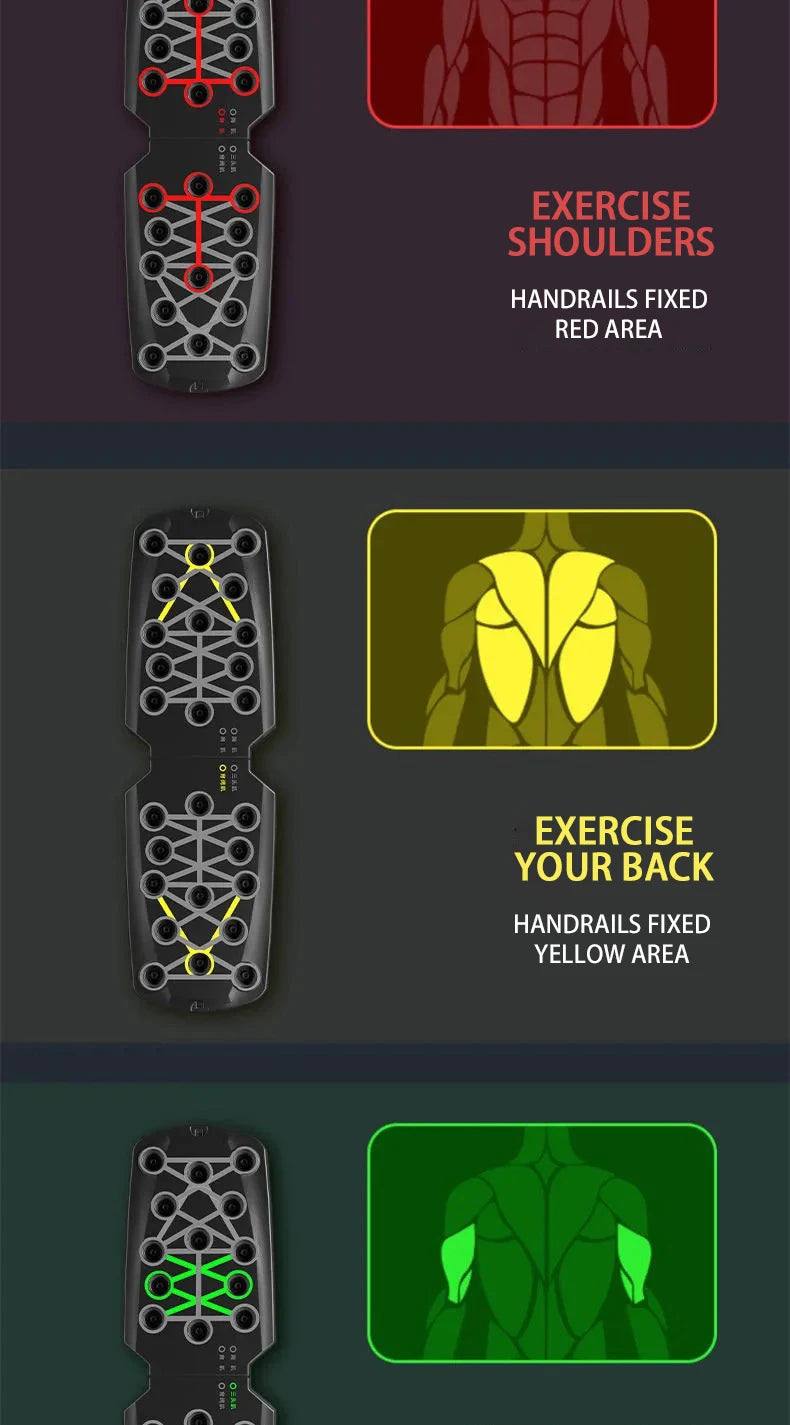 Juego de tabla de flexiones multifuncional portátil con asas, plegable, para entrenamiento de pecho, abdomen, brazos y espalda.