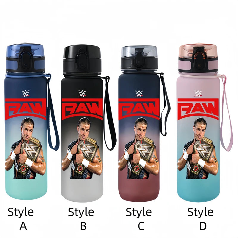 Vaso de agua portátil de 650 ml con personajes de anime y lucha libre.