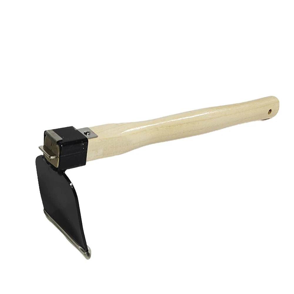 Rastrillo de mano para jardín con mango de madera, azada de doble propósito, azada y cultivador para cavar, desherbar, jardinería y cultivo.