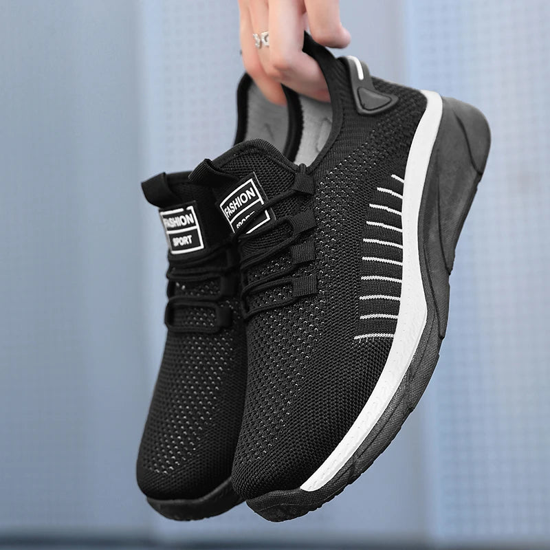 Zapatillas deportivas casuales para hombre, diseño cómodo de caña baja, ligeras, antideslizantes, con forro de malla transpirable.
