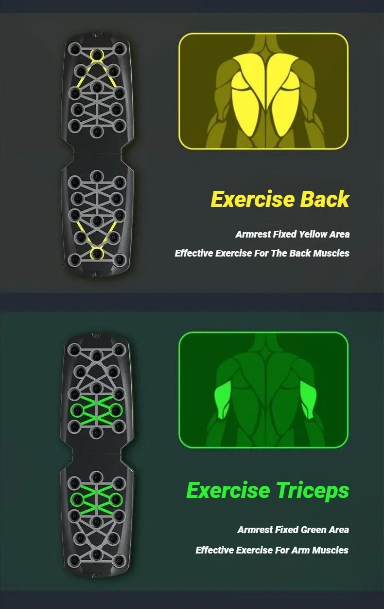 Juego de tabla de flexiones multifuncional portátil y plegable para entrenamiento de pecho, abdomen, brazos y espalda.