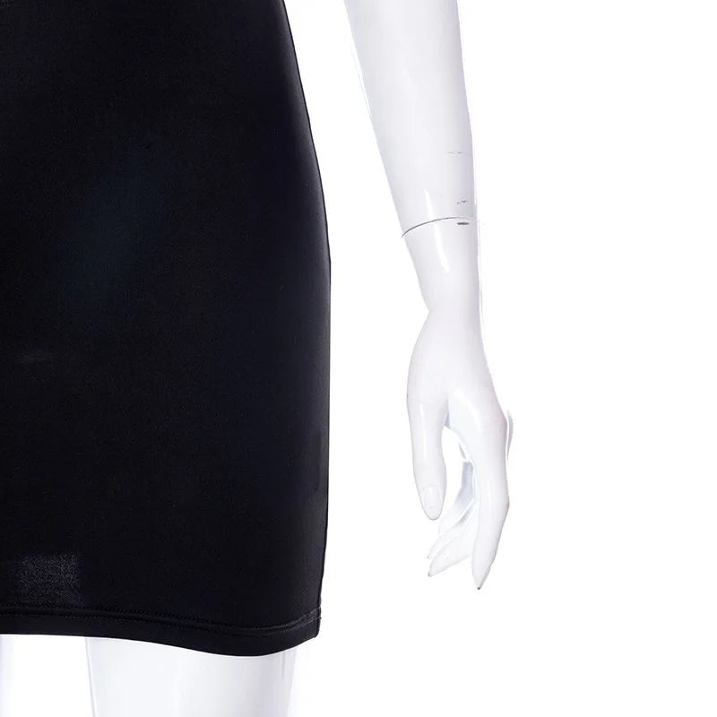 Nuevos vestidos 2025 Moda femenina Verano Color liso Cuello halter Faldas cruzadas con abertura en la cadera Ropa femenina Tops