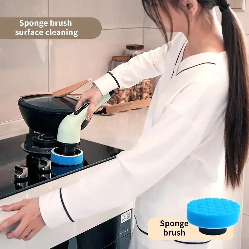 Cepillo de limpieza eléctrico inalámbrico para baño, ventanas, cocina, automóviles.