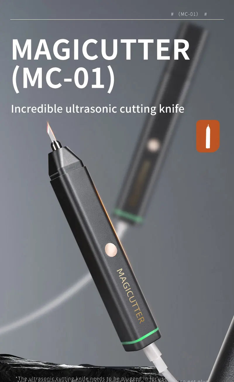 Cuchilla de corte ultrasónica Magicutter, cortadora ultrasónica portátil, máquina de desbarbado para impresoras 3D de plástico