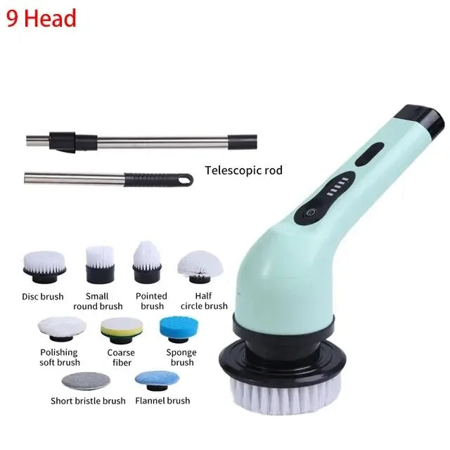 Cepillo de limpieza eléctrico inalámbrico para baño, ventanas, cocina, automóviles.
