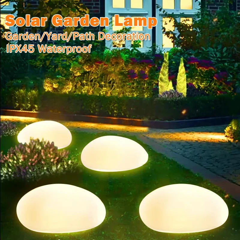 Luces solares para jardín, exteriores, impermeables, con forma de piedra y alimentadas por energía solar, luces de paisajismo para jardín, camino, patio y césped.
