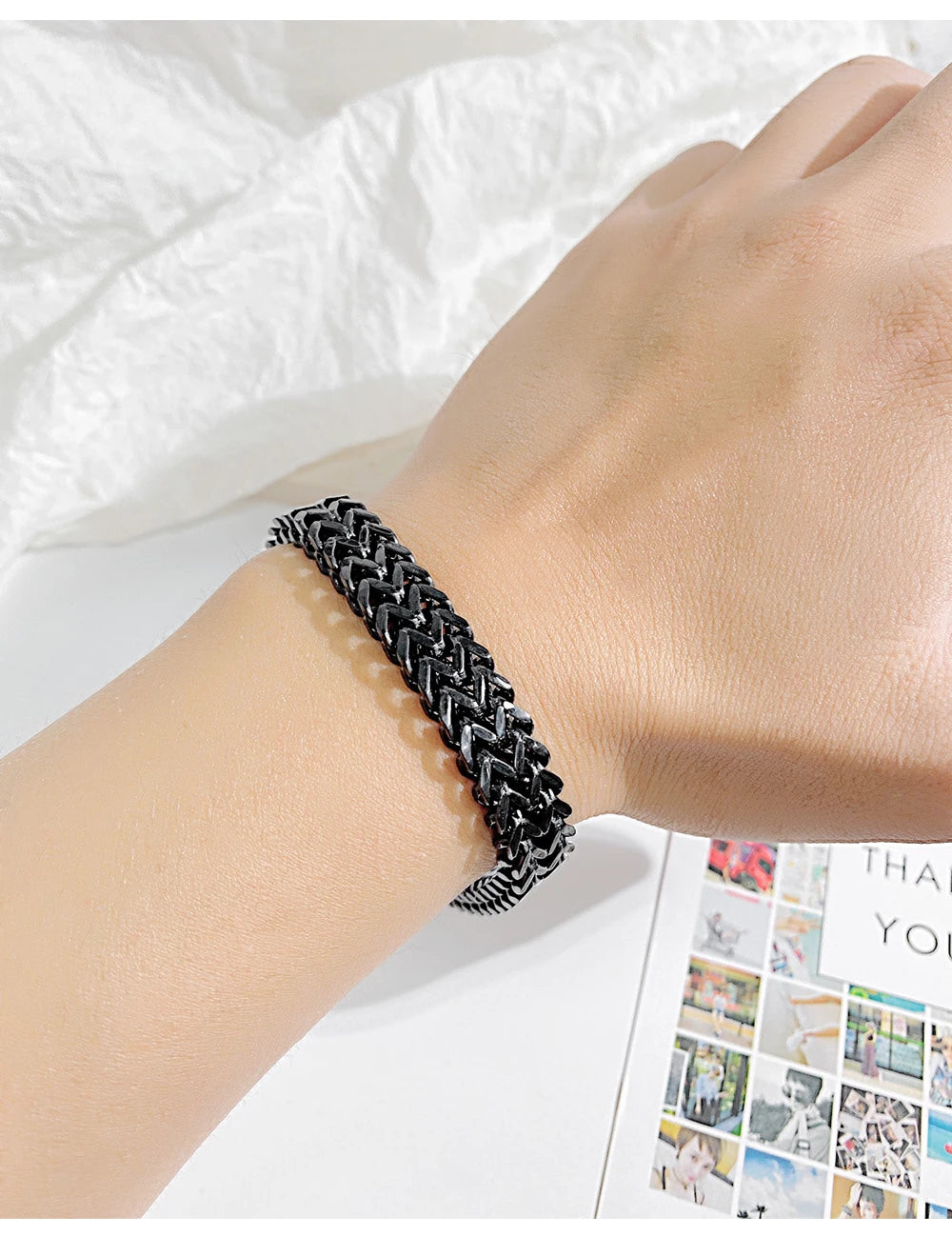 Pulsera cubana de moda para hombre, pulsera de acero inoxidable para mujer, pulsera unisex para pareja, cadena de muñeca, joyería