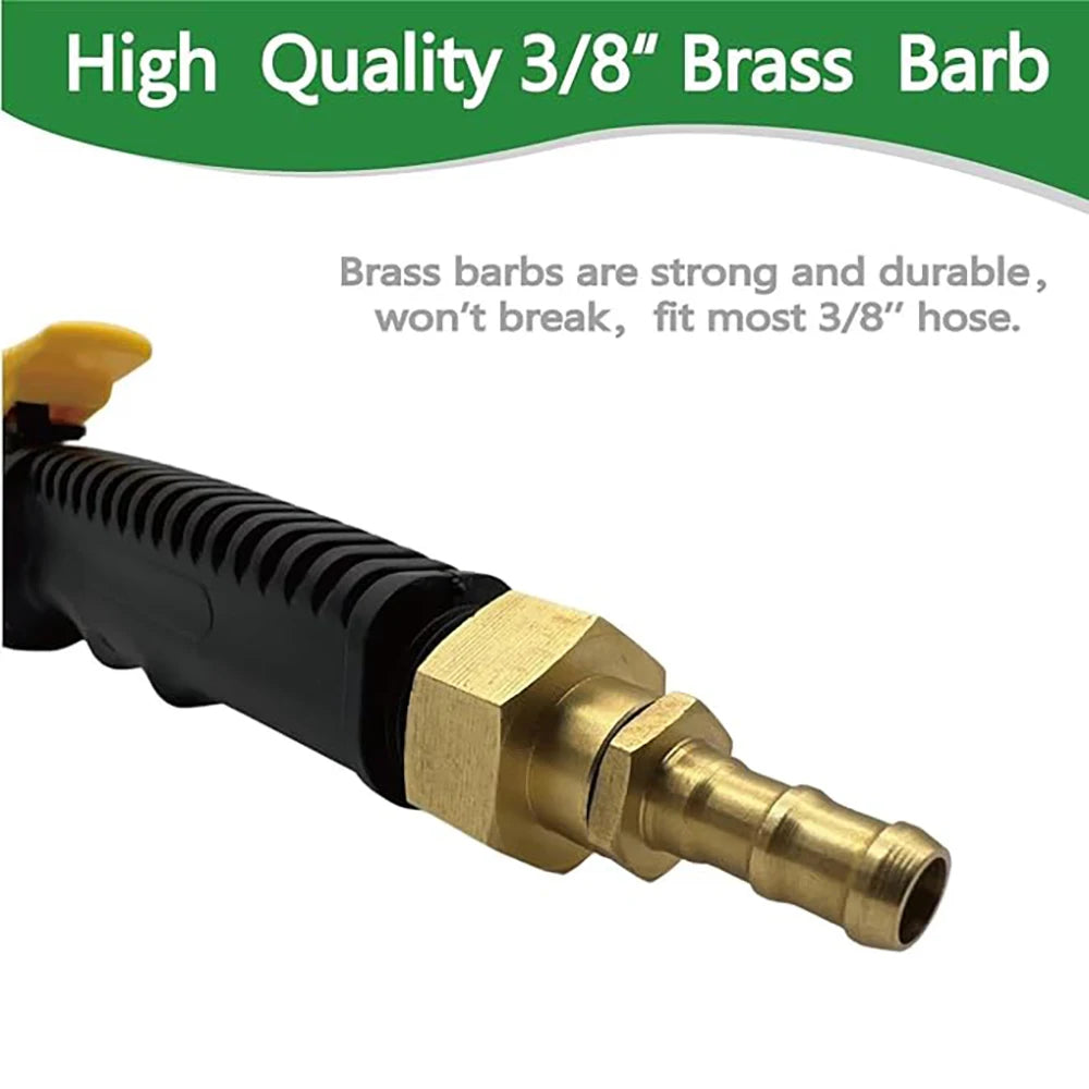 Varilla rociadora de acero inoxidable de 71 cm (28 pulgadas) con conector de latón de 9,5 mm (3/8"). Boquilla para manguera de jardín duradera, ajustable y ligera