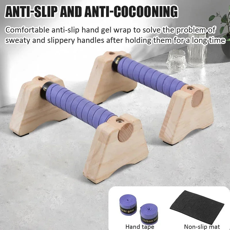 1 par de soportes de madera para barras de flexiones, barra de flexiones para gimnasio, tabla de ejercicios de fitness, entrenamiento de culturismo, barra paralela para parada de manos
