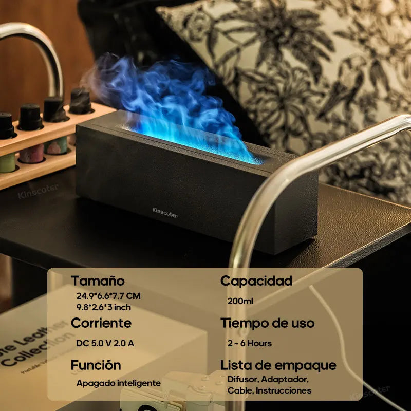 Difusor de aromas con forma de llama, humidificador de aire ultrasónico