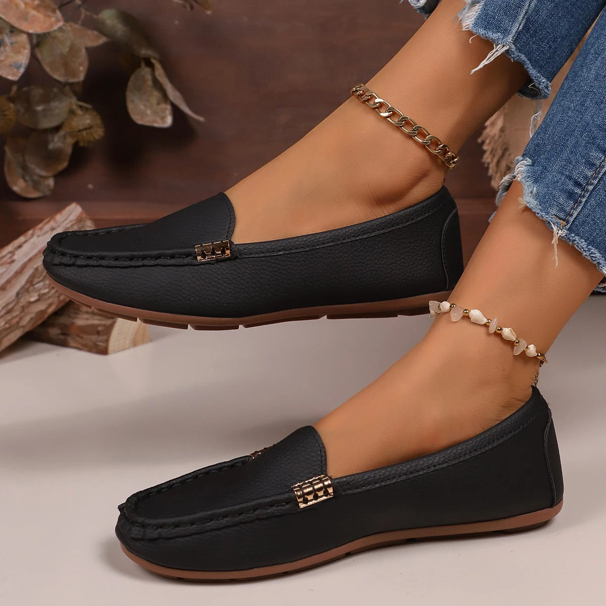 Zapatos de mujer tipo mocasín 2025, nuevos y ligeros, para mujer, zapatillas deportivas casuales y cómodas, zapatos planos tipo bailarina sin cordones para mujer.