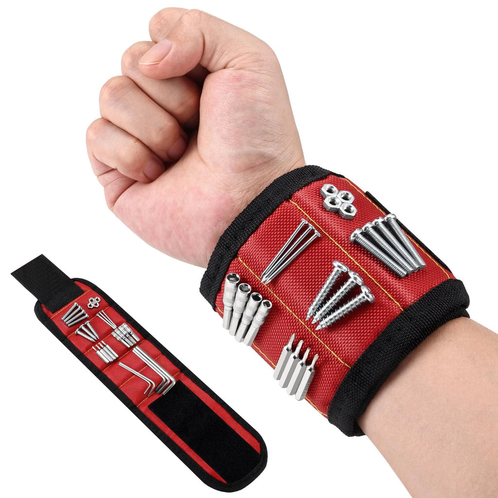 Pulsera magnética con 10 imanes potentes, herramienta de reparación para la muñeca, accesorios para tornillos, clavos, pernos, taladros y sujetadores. Bricolaje.