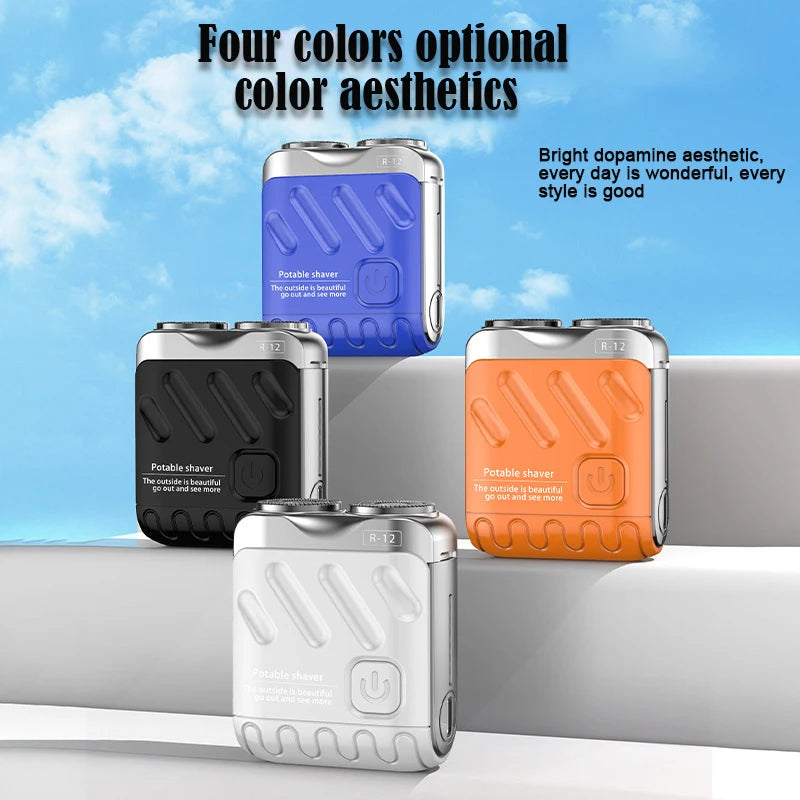 Mini afeitadora portátil para hombres, afeitado en seco, USB-C, resistente al agua IPX7, fácil de limpiar, indicador de batería.