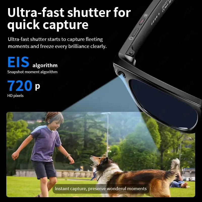 Gafas inteligentes con IA 2026 con cámara de 8 MP, grabación de video, traducción a más de 100 idiomas, Bluetooth, llamadas y reproducción de música. Para hombres y mujeres.