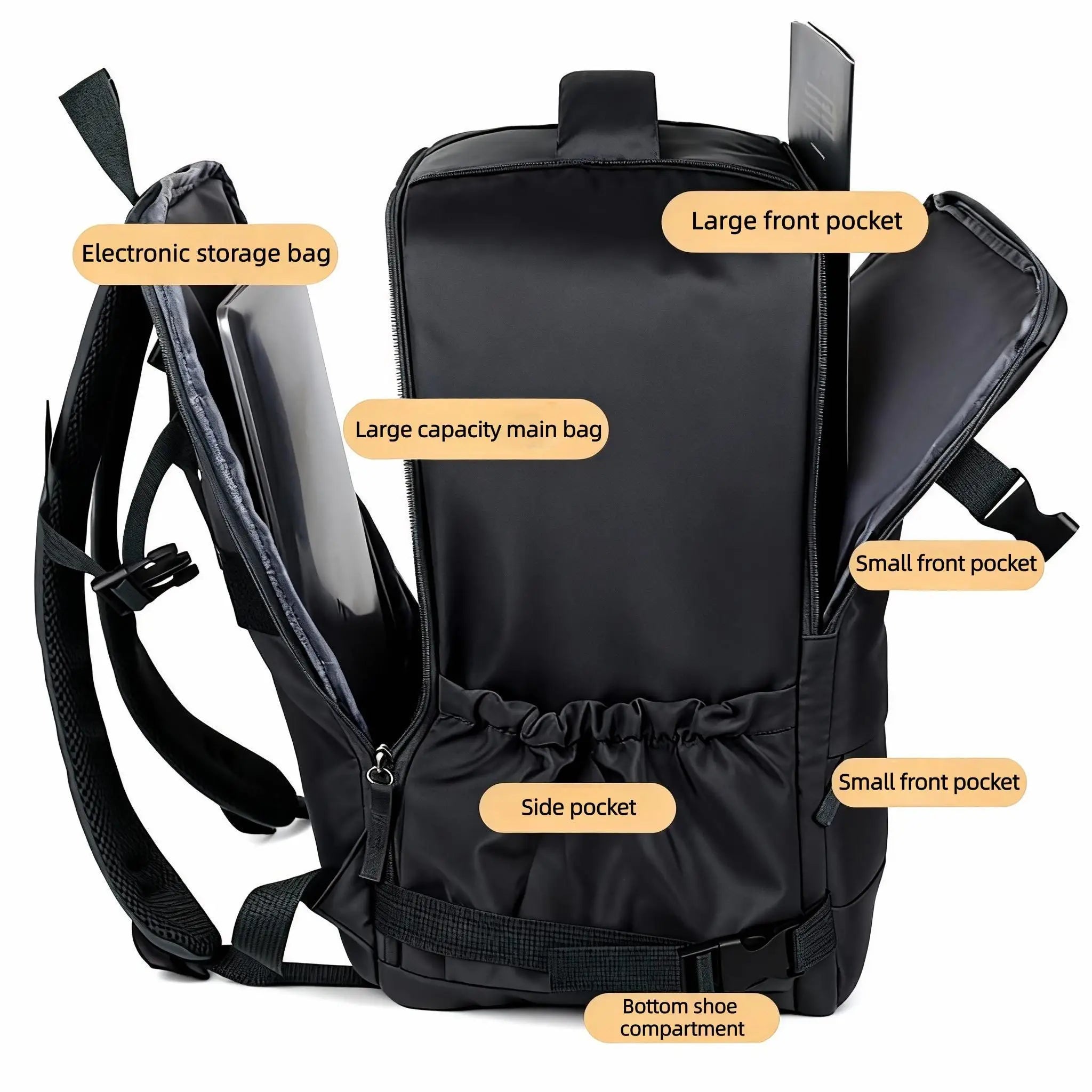 Mochila cómoda para todo el día: elegante, ligera, con múltiples bolsillos y correa ajustable para ir al trabajo o para actividades al aire libre.