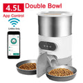 Comedero automático para mascotas de 4,5 L con conexión WIFI y aplicación, dispensador de comida seca, grabadora de voz y temporizador, ideal para gatos y perros grandes.