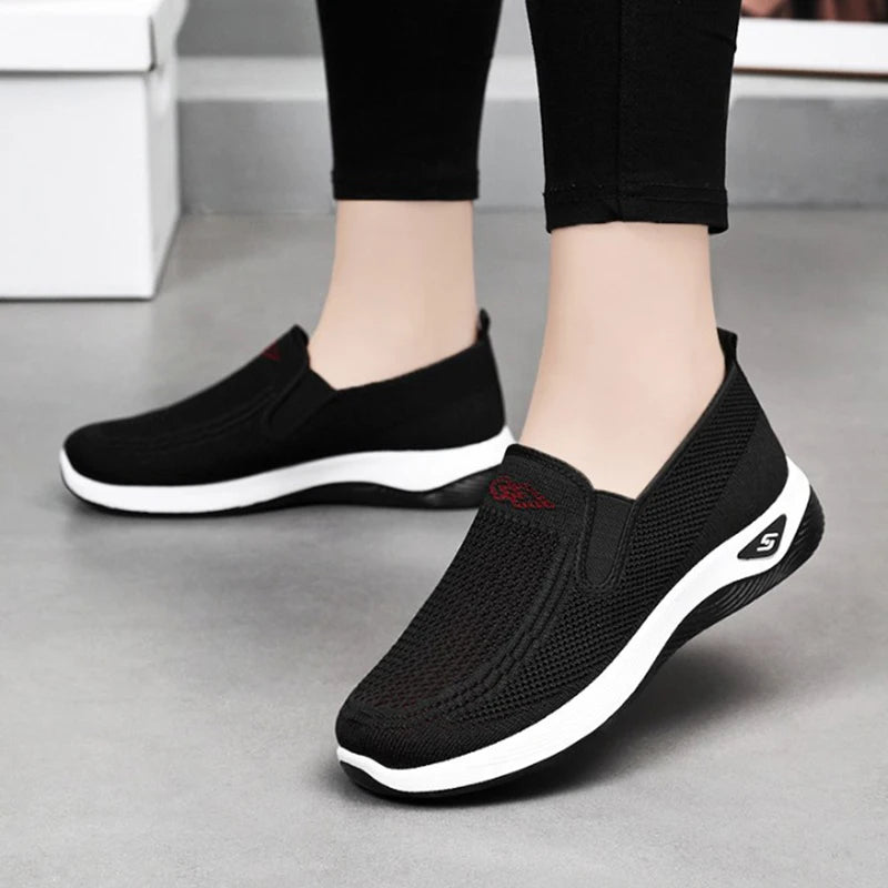 Zapatillas deportivas casuales para mujer, transpirables y ligeras, antideslizantes, para correr y caminar al aire libre, vulcanizadas.