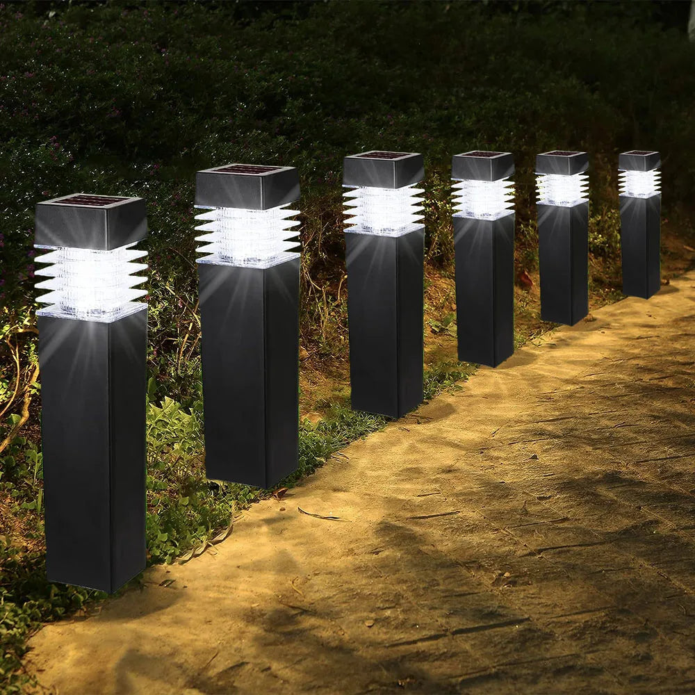 Luces solares para jardín, luces solares LED para caminos exteriores, iluminación paisajística impermeable IP65 para decoración de patios traseros, senderos y entradas de vehículos.