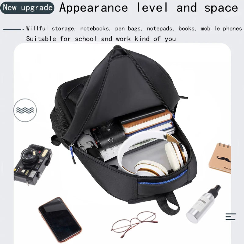 Mochila cúbica profesional, estructurada, con diseño de múltiples compartimentos para portátil, documentos y artículos esenciales de viaje.