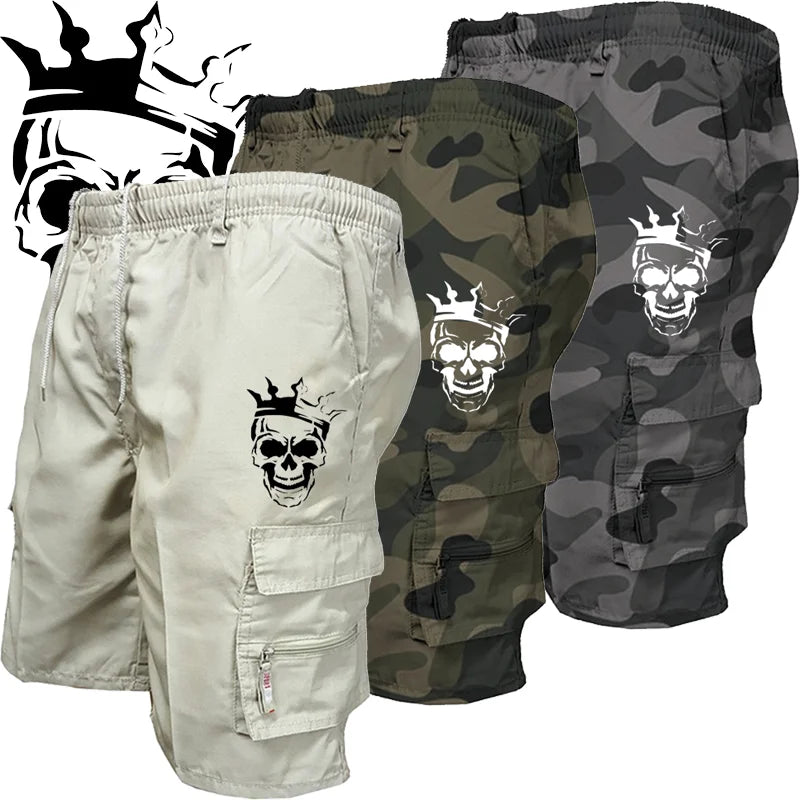 Nuevos pantalones cortos casuales de moda para hombre con múltiples bolsillos, pantalones holgados de fitness, pantalones cortos tácticos de camuflaje.