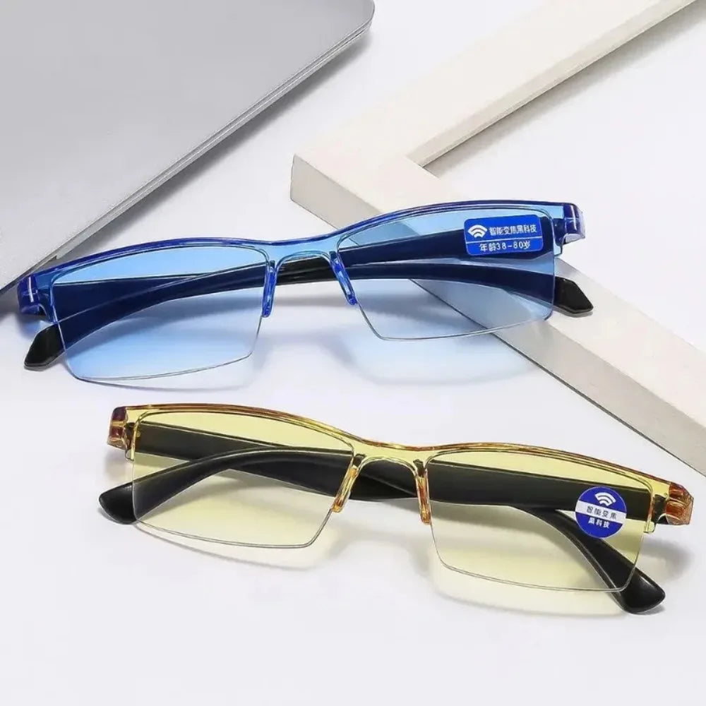 Gafas inteligentes con zoom automático, gafas de lectura con filtro de luz azul para hombre y mujer, gafas ópticas para ordenador.